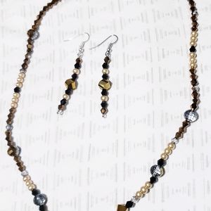 Custom beaded necklace and earrings set
